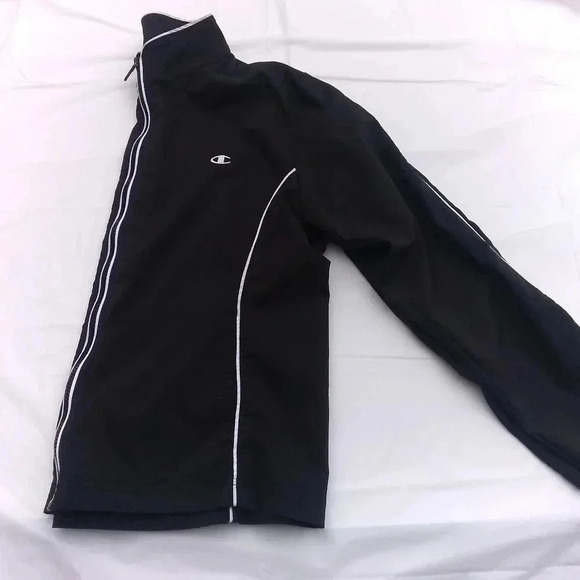 Champion Elite L Black Jacket White Trim Full Zip - Picture 3 of 9